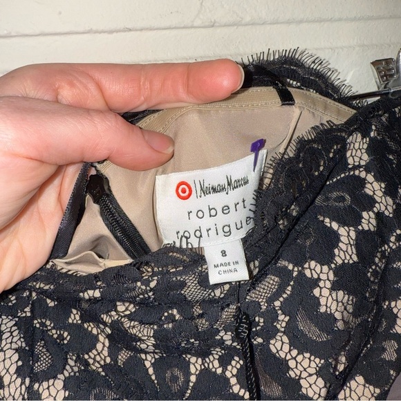 Robert Rodriguez Black and Tan Strapless Lace Floral Dress, Women’s Size 8 - Picture 9 of 9